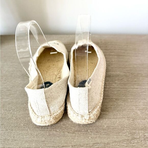 Soludos X Jason Polan Wink Embroidered Slipper Flat in Tan Canvas - Size 6 - Picture 6 of 8